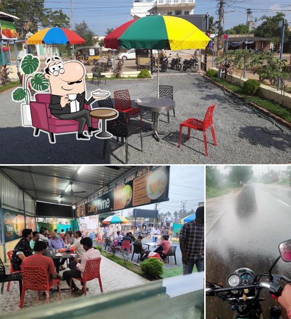This is the image displaying interior and exterior at Cafe Time