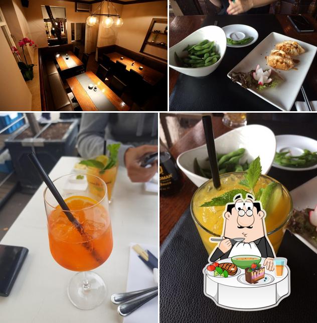 Снимок, на котором видны столики и напитки в Origami Restaurant