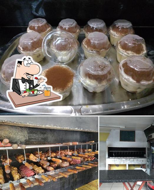 A comida e interior do restaurante