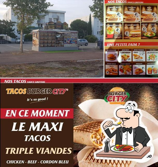 Voici l’image indiquant la nourriture et extérieur sur Tacos Burger City