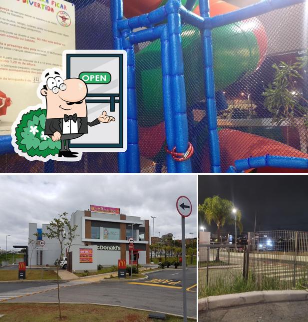 A exterior e área de lazer do restaurante