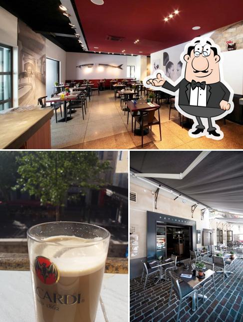 Take a look at the photo depicting interior and beverage at Café Llorca