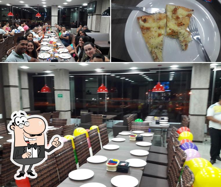 A foto da interior e comida no Pizzaria Boss