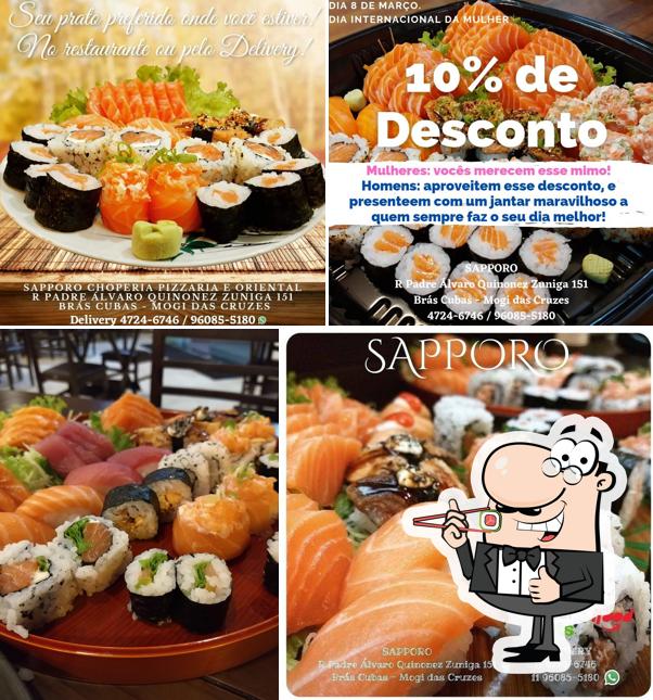 Prove diferentes opções de sushi