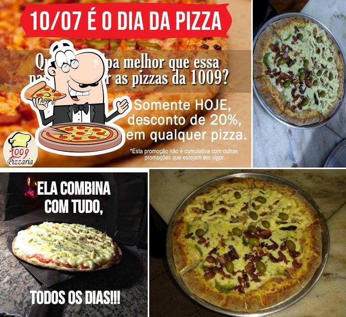 Escolha pizza no Pizzaria 1009