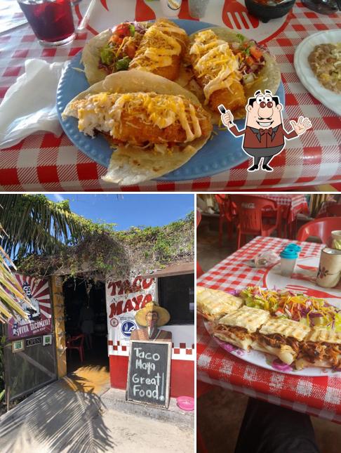 Las imágenes de comida y exterior en TacoMaya