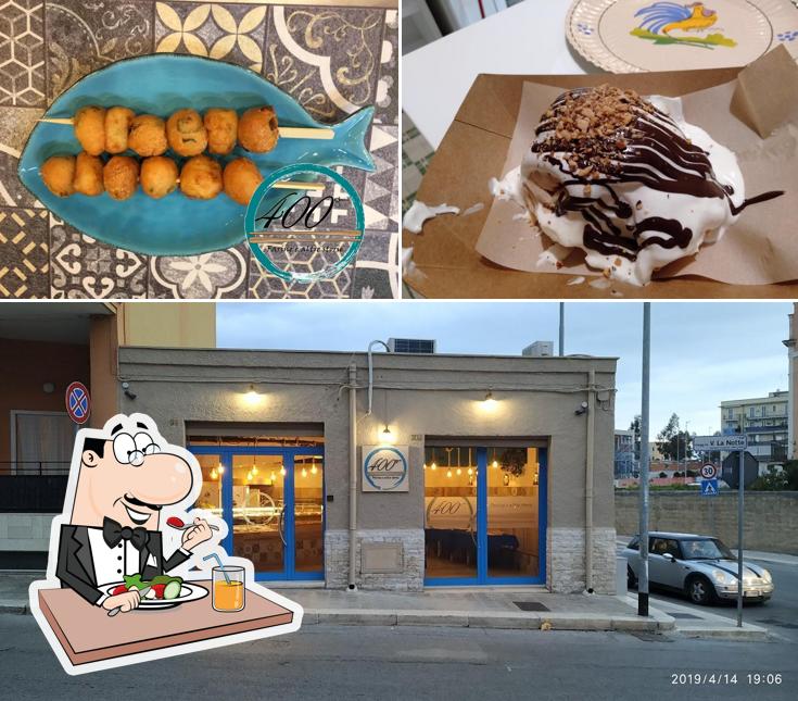 La cibo e esterno del ristorante