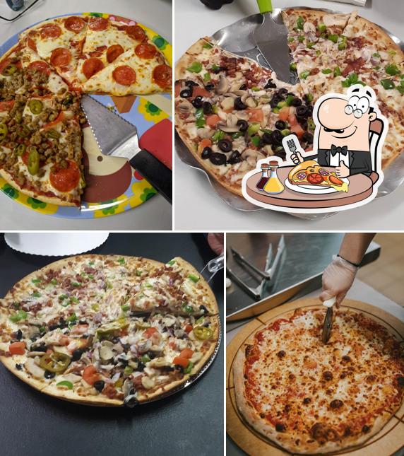 Get pizza at Red's Slice and Scoop