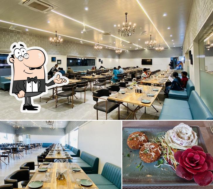 The picture of interior and food at Vanasthali Cafe and Restaurant