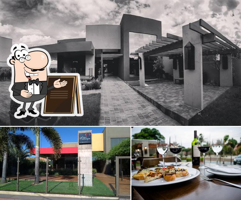 Esta é a ilustração mostrando exterior e vinho a Restaurante Espaço Primazia