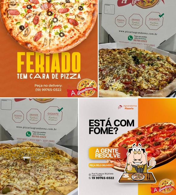 Escolha pizza no Pizzaria A Grandona