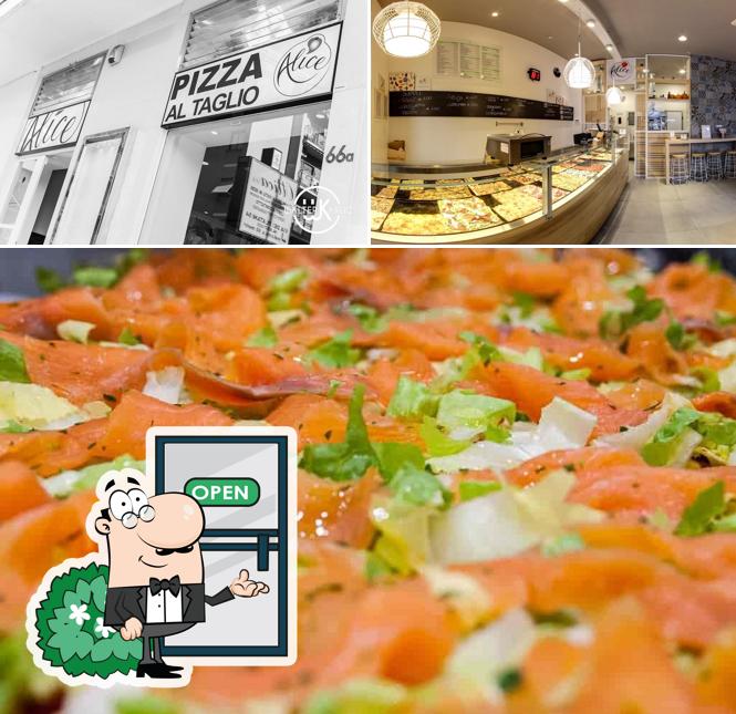 Questa è la foto che raffigura la esterno e pizza di Alice Pizza via dei castani