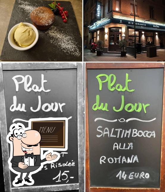 Regina Restaurant Woluwe Saint Lambert offre un tableau affichant le menu