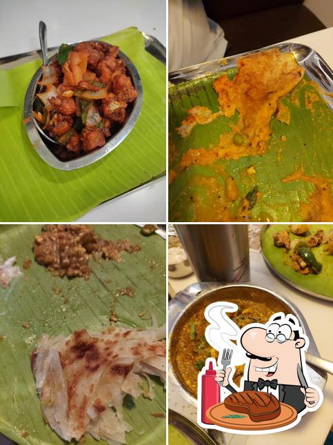 EZHAM SUVAI THIRUVANAIKOIL serves meat dishes