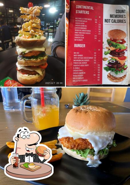 Order a burger at DRNK LAB
