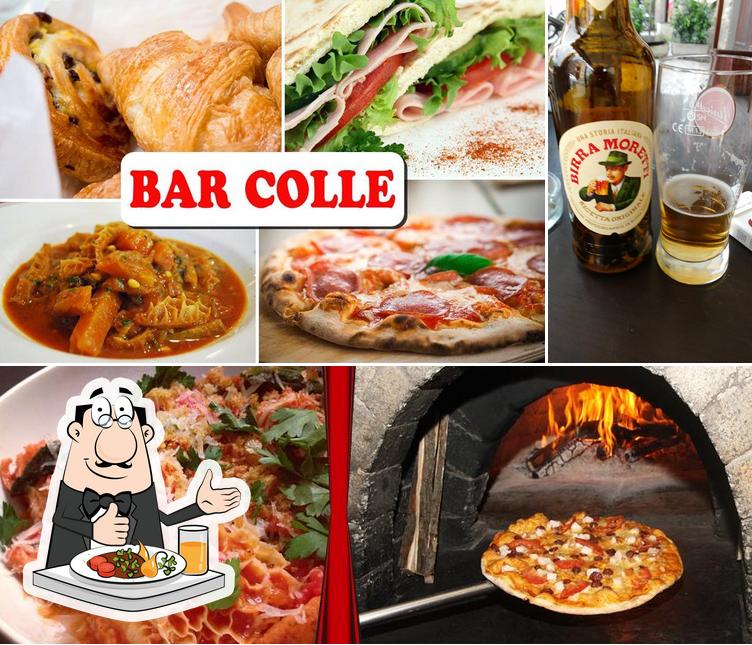 Tra le diverse cose da Bar Pizzeria Colle si possono trovare la cibo e birra