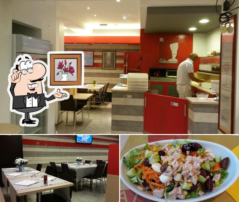 La interni e cibo del ristorante