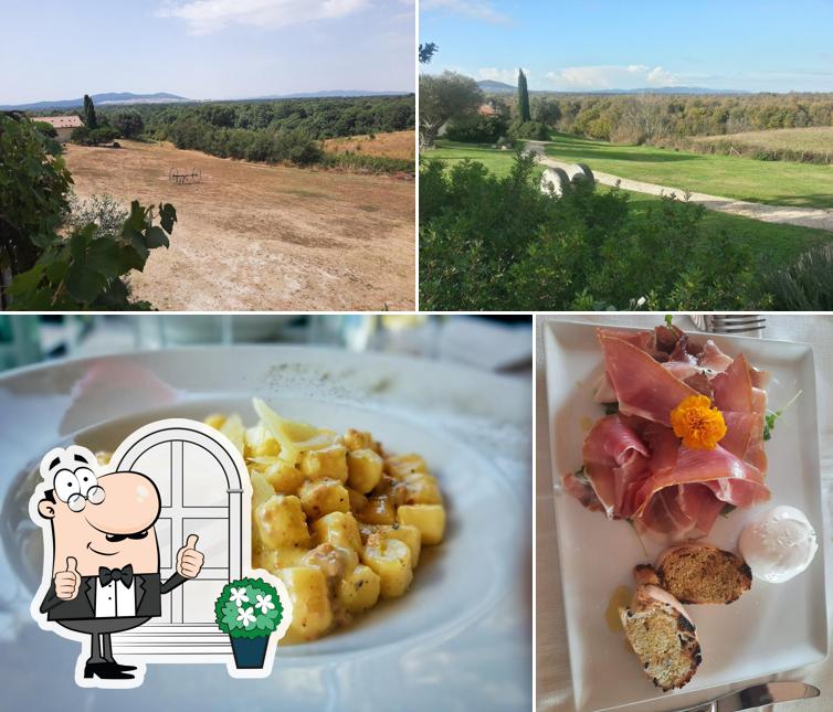 Questa è la immagine che mostra la esterno e cibo di Agriturismo "Cerrosughero"