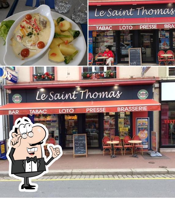 Parmi les différentes choses de la intérieur et la nourriture, une personne peut trouver sur Bar Tabac Brasserie Le St Thomas