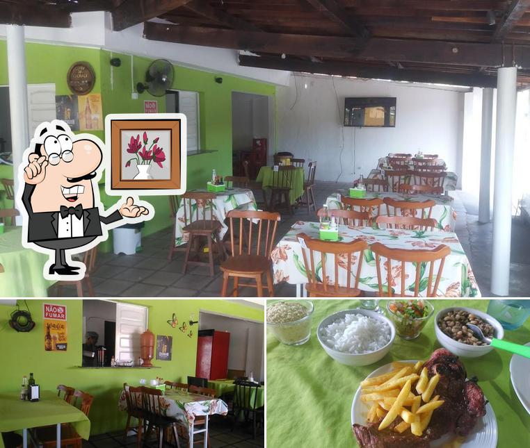 Dê uma olhada a ilustração mostrando interior e friso no Restaurante Bambam Grill Setubal