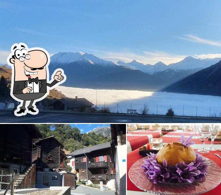 La esterno e tavolo da pranzo del ristorante