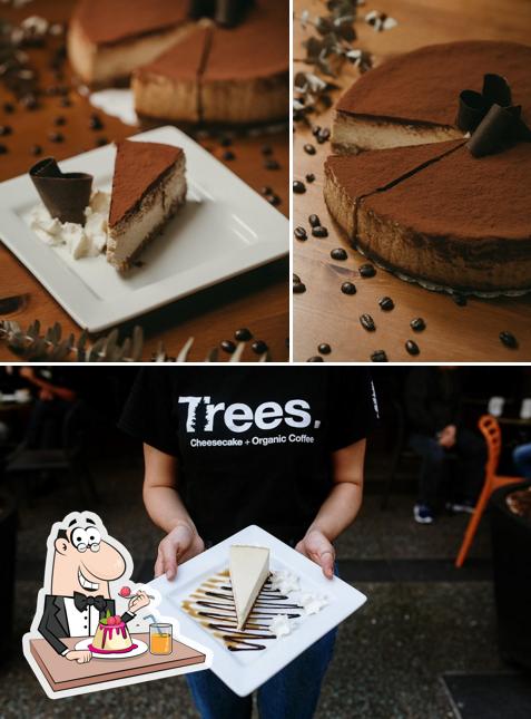 Trees Organic Coffee University Dr sert une sélection de plats sucrés