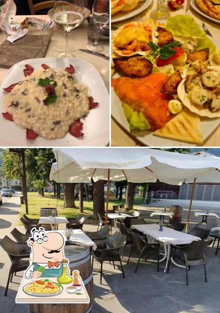 Questa è la foto che mostra la cibo e esterno di Pizzeria Ristorante Il Bracere Tirano