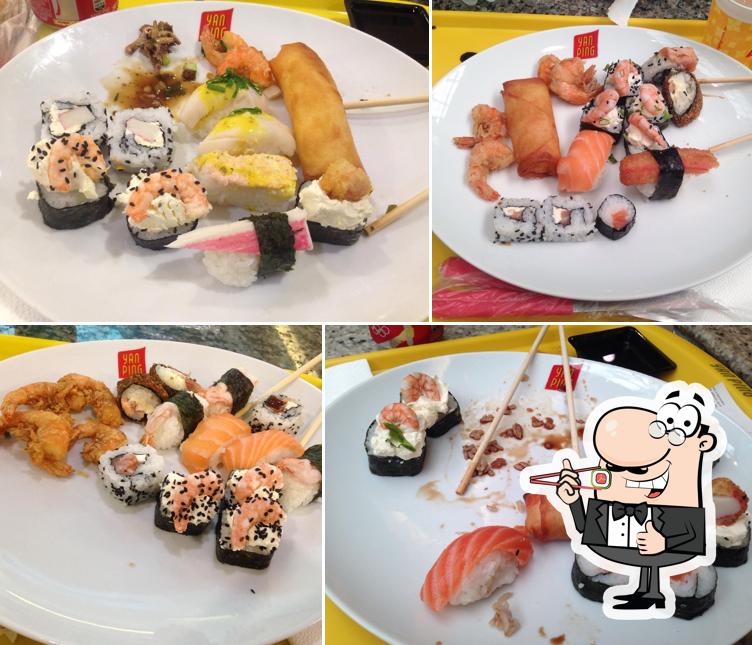 Rolos de sushi são disponibilizados no Yan Ping