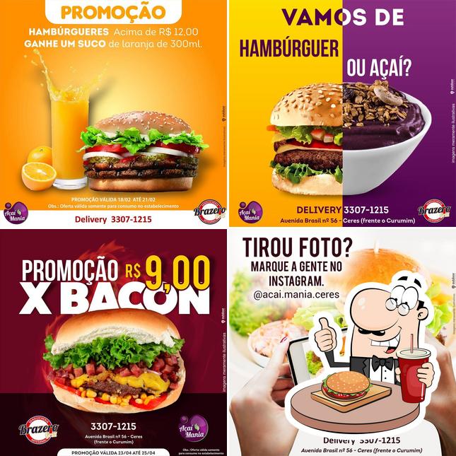 Os hambúrgueres do Açaí Mania irão satisfazer diferentes gostos