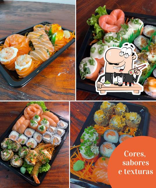 Rolos de sushi são oferecidos por Bendito Japa