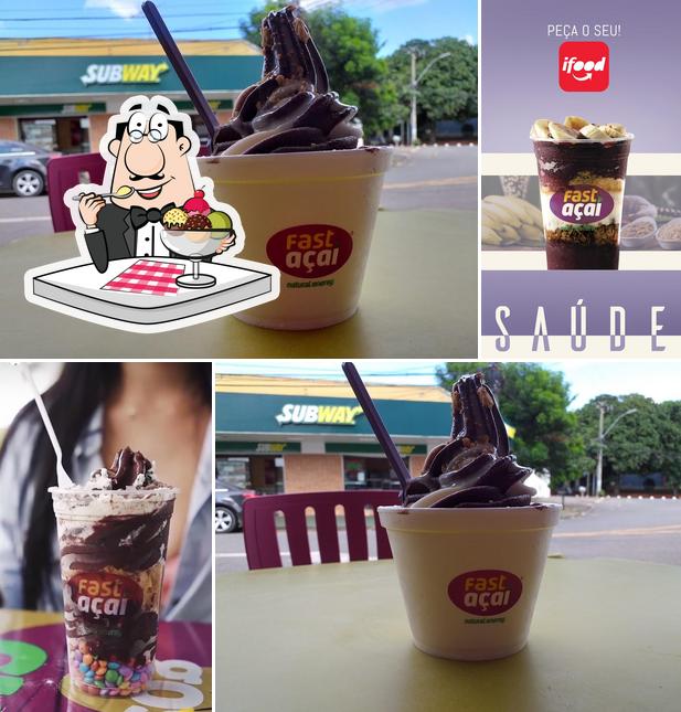 Fast Açaí Universitário provê uma escolha de sobremesas