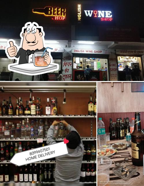 This is the image depicting drink and exterior at Wine-beer & desi sharab liquor shop