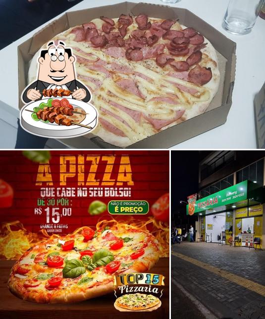 Entre diferentes coisas, comida e exterior podem ser encontrados no Pizzaria Top 15 - Vila A
