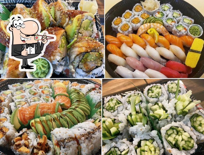 Les sushi sont servis à Zenku Japanese To Go