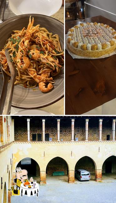 Questa è la immagine che mostra la cibo e esterno di Spaghetteria Castello