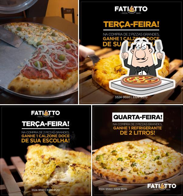 Experimente pizza no Pizzaria Fatiatto