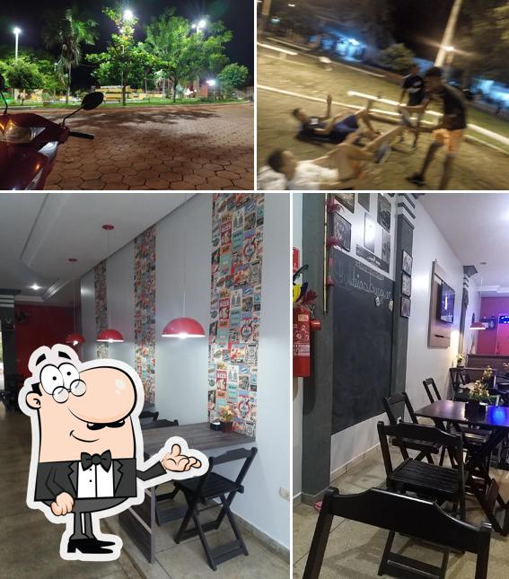 A imagem da interior e exterior no Aldeias Burger