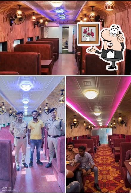 The interior of Rail Coach Restaurant Banaras Railway Station