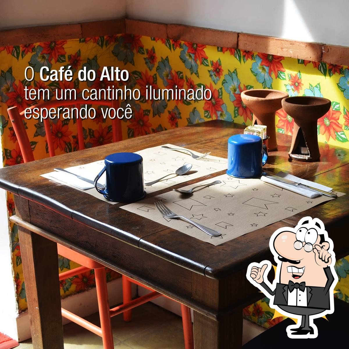Veja imagens do interior do Café do Alto.