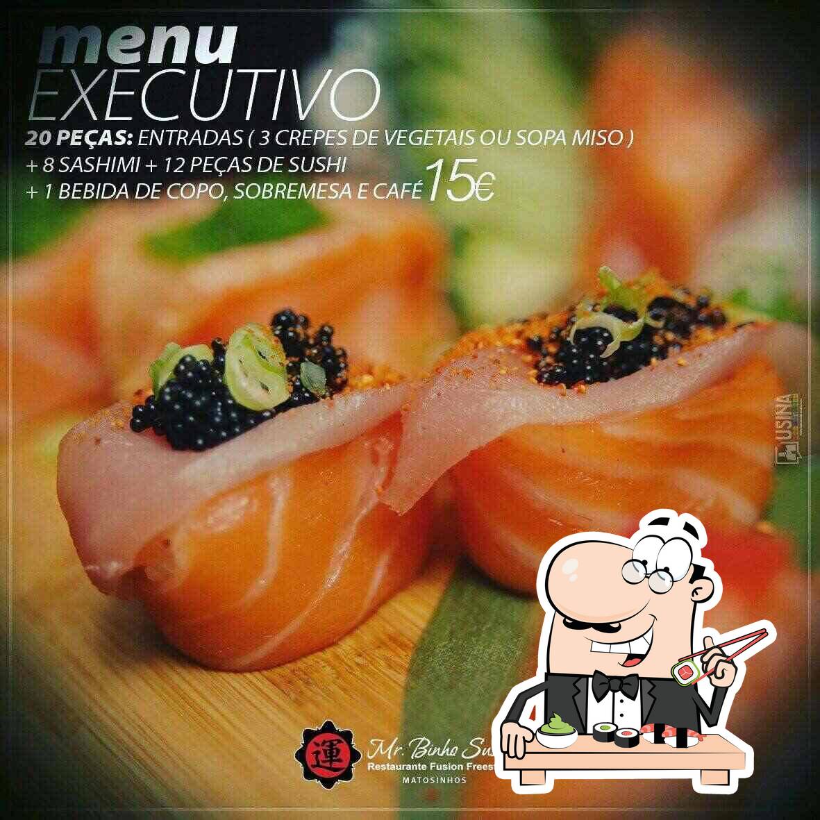 Sushi é um popular item de comida originário do Japão.