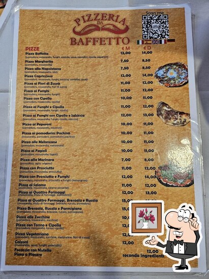 Gli interni di Pizzeria Da Baffetto.