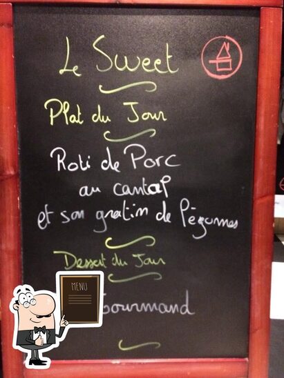 Le Sweet Brive la Gaillarde offre un tableau affichant le menu.