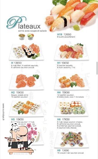 Essayez de nombreuses options de sushi.