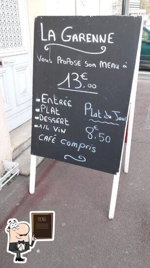 La Garenne offre un tableau affichant le menu.