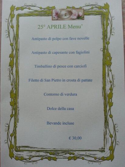 Curiosa tra il menu di Esperia ristorante e pizzeria san vito marina".