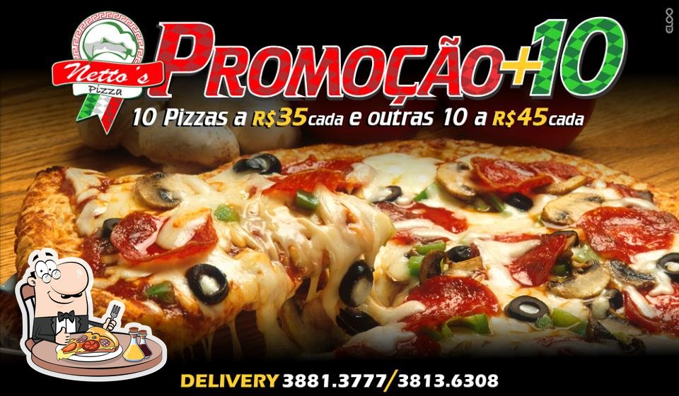 Escolha pizza no Netto's Pizzaria.