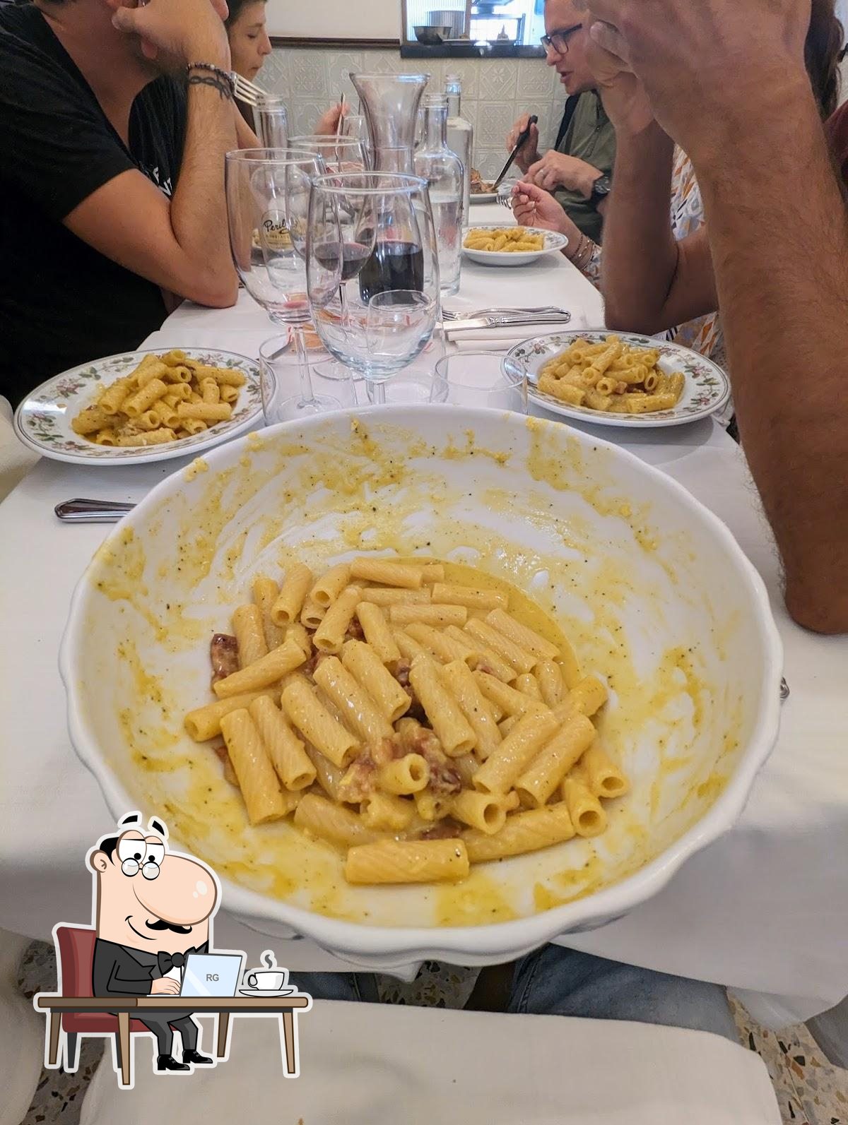 Gli interni di Trattoria Perilli.