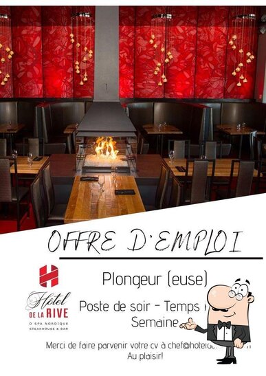 Installez-vous à l'une des tables de STEAKHOUSE & BAR, Hotel de la Rive.