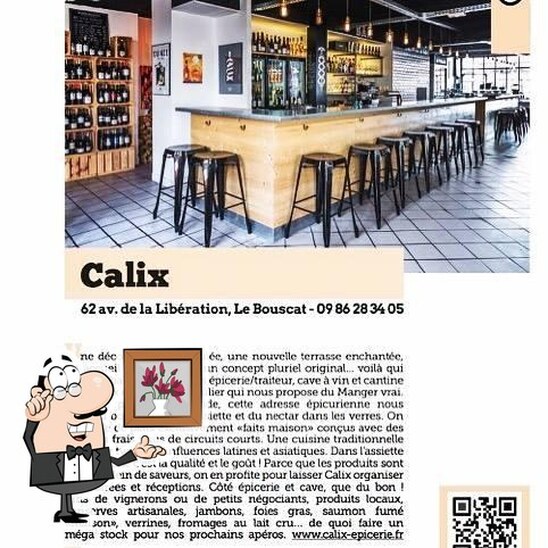 Installez-vous à l'une des tables de CALIX.