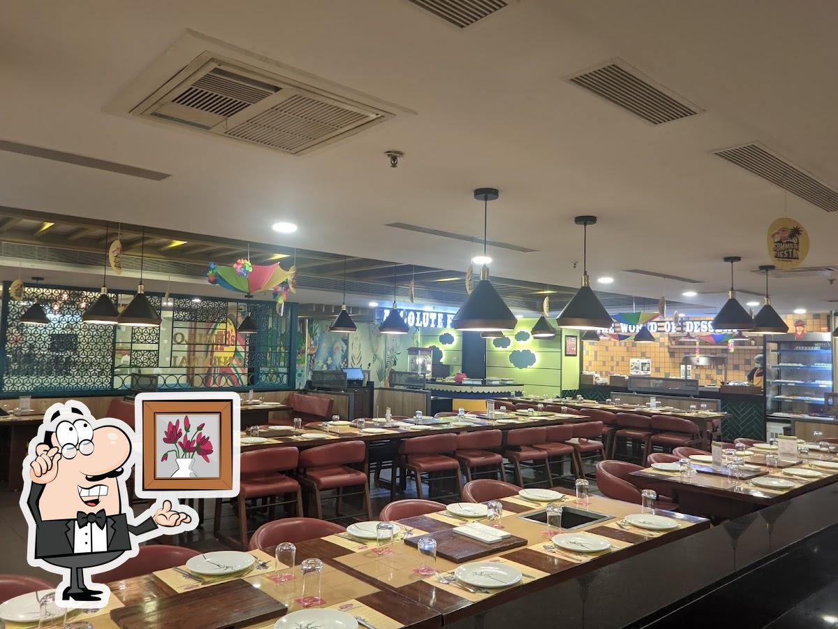 The interior of AB's - Absolute Barbecues Navallur, Chennai.